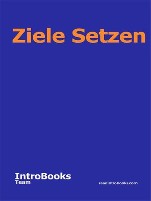 cover image of Ziele Setzen